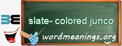 WordMeaning blackboard for slate-colored junco